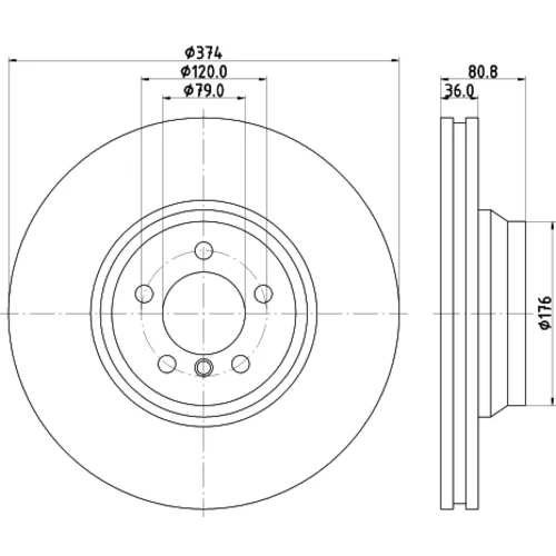 Brzdový kotúč 8DD 355 110-001 /HELLA/ - obr. 3