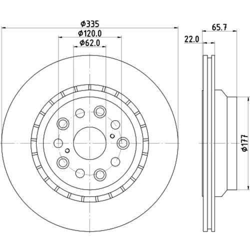 Brzdový kotúč 8DD 355 116-931 /HELLA/ - obr. 3