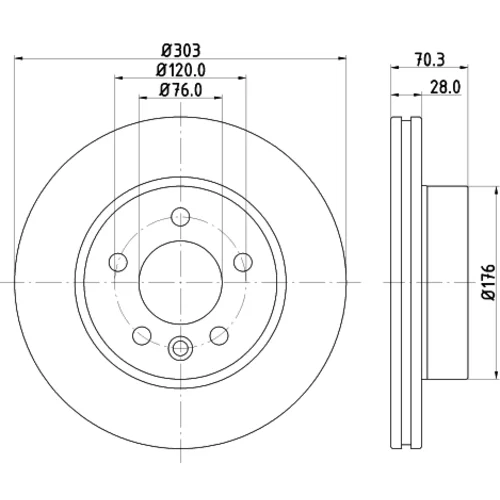 Brzdový kotúč 8DD 355 125-561 /HELLA/ - obr. 3