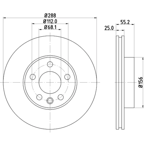 Brzdový kotúč 8DD 355 127-221 /HELLA/ - obr. 3