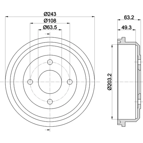 Brzdový bubon 8DT 355 301-291 /HELLA/ - obr. 3