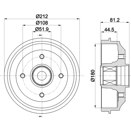 Brzdový bubon 8DT 355 302-821 /HELLA/ - obr. 3