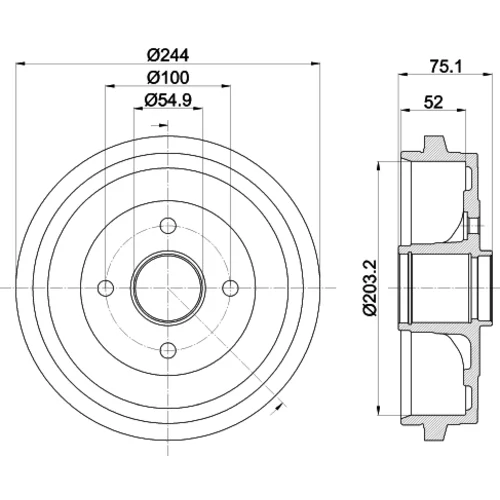 Brzdový bubon 8DT 355 302-951 /HELLA/ - obr. 3