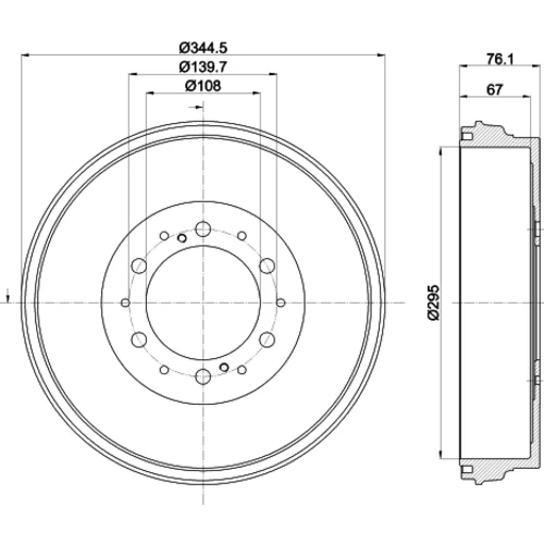 Brzdový bubon 8DT 355 303-141 /HELLA/ - obr. 3