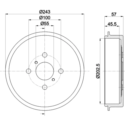 Brzdový bubon 8DT 355 303-161 /HELLA/ - obr. 3