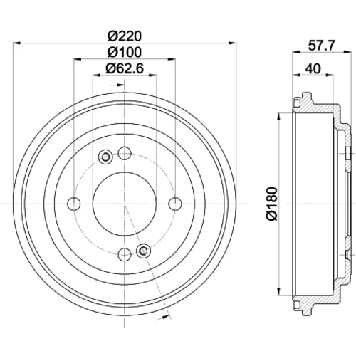 Brzdový bubon 8DT 355 303-361 /HELLA/ - obr. 3
