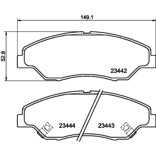 Sada brzdových platničiek kotúčovej brzdy 8DB 355 009-701 /HELLA/ - obr. 3