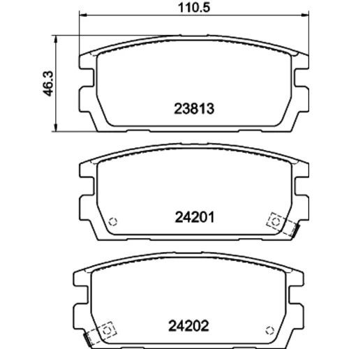 Sada brzdových platničiek kotúčovej brzdy 8DB 355 011-841 /HELLA/ - obr. 3