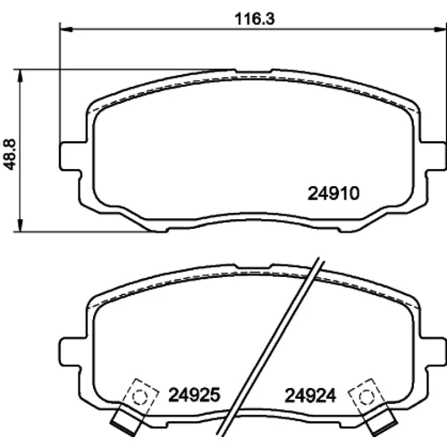 Sada brzdových platničiek kotúčovej brzdy 8DB 355 014-901 /HELLA/ - obr. 3
