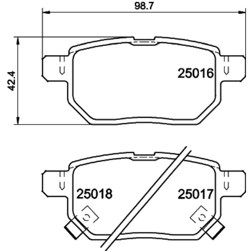 Sada brzdových platničiek kotúčovej brzdy 8DB 355 014-991 /HELLA/ - obr. 3