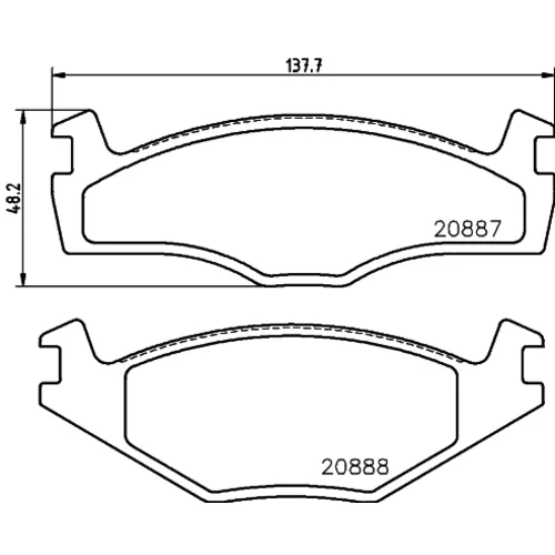 Sada brzdových platničiek kotúčovej brzdy 8DB 355 017-521 /HELLA/ - obr. 3