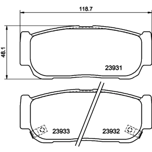 Sada brzdových platničiek kotúčovej brzdy 8DB 355 020-221 /HELLA/ - obr. 3