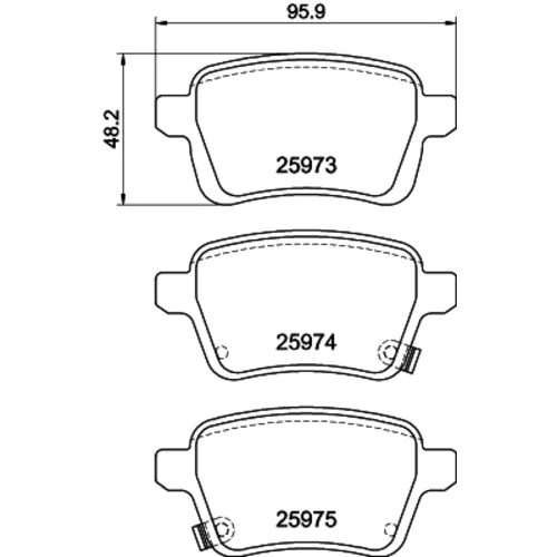 Sada brzdových platničiek kotúčovej brzdy 8DB 355 021-441 /HELLA/ - obr. 3