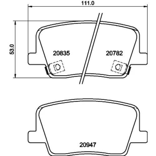 Sada brzdových platničiek kotúčovej brzdy 8DB 355 040-511 /HELLA/ - obr. 3