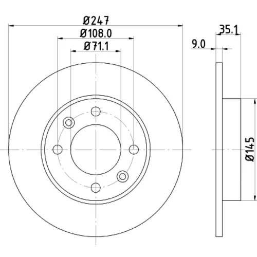 Brzdový kotúč 8DD 355 108-391 /HELLA/ - obr. 3