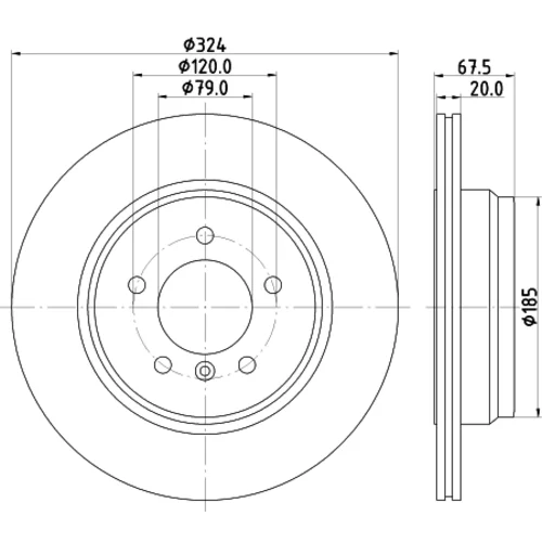 Brzdový kotúč 8DD 355 110-021 /HELLA/ - obr. 3