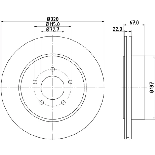 Brzdový kotúč 8DD 355 115-481 /HELLA/ - obr. 3