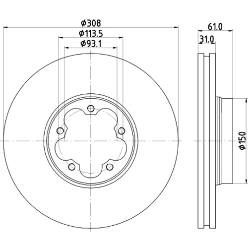 Brzdový kotúč 8DD 355 122-801 /HELLA/ - obr. 3