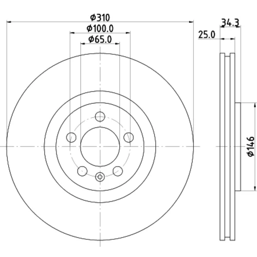 Brzdový kotúč 8DD 355 122-811 /HELLA/ - obr. 3