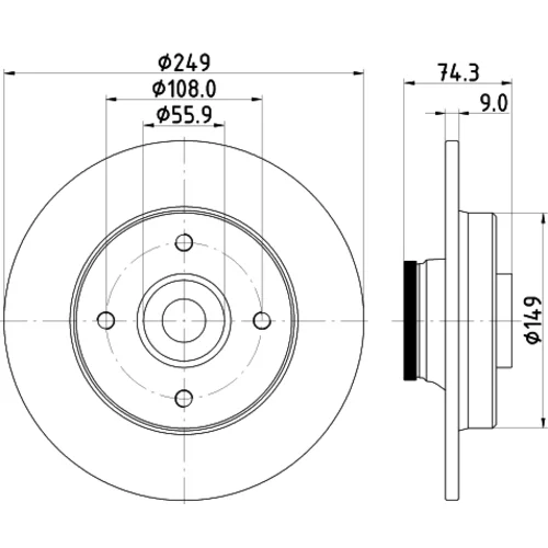 Brzdový kotúč 8DD 355 123-301 /HELLA/ - obr. 3