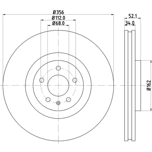 Brzdový kotúč 8DD 355 129-371 /HELLA/ - obr. 3