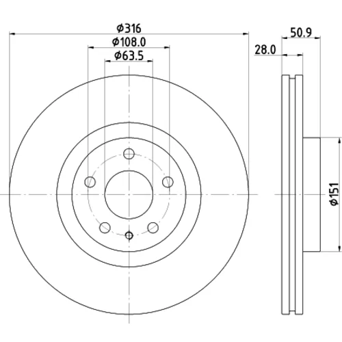 Brzdový kotúč 8DD 355 132-421 /HELLA/ - obr. 3