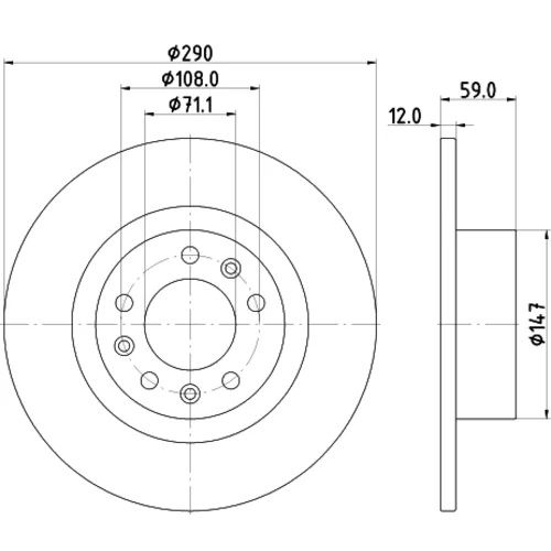 Brzdový kotúč 8DD 355 132-841 /HELLA/ - obr. 3