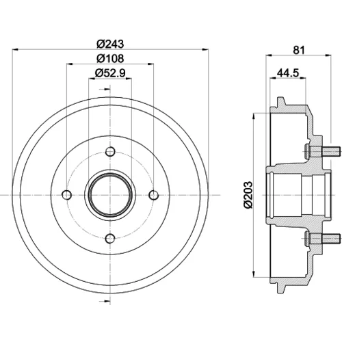 Brzdový bubon 8DT 355 300-261 /HELLA/ - obr. 3
