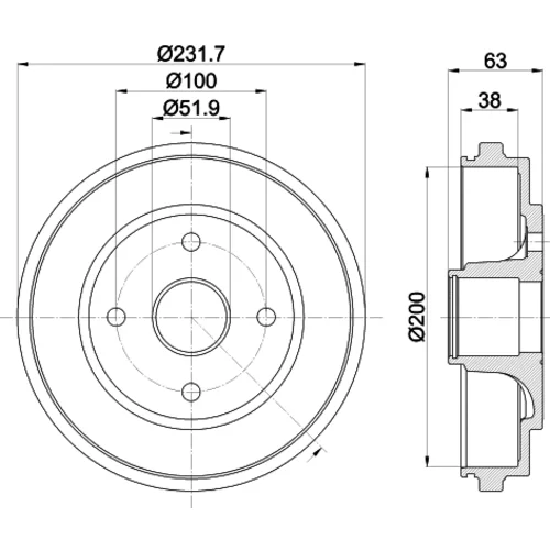 Brzdový bubon 8DT 355 301-031 /HELLA/ - obr. 3