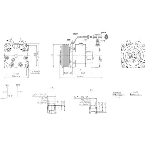 Kompresor klimatizácie 8FK 366 200-001 /HELLA/ - obr. 5