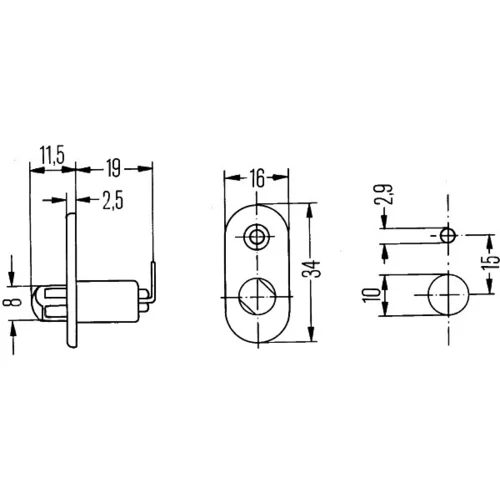 Spínač kontaktu dverí 6ZF 004 365-011 /HELLA/ - obr. 1