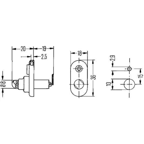 Spínač kontaktu dverí 6ZF 004 365-031 /HELLA/ - obr. 1