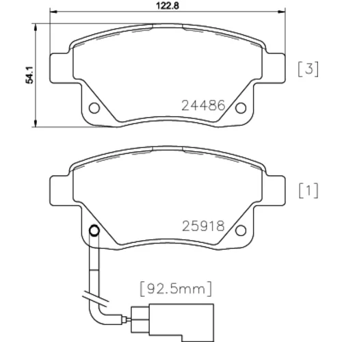 Sada brzdových platničiek kotúčovej brzdy 8DB 355 012-781 /HELLA/ - obr. 3