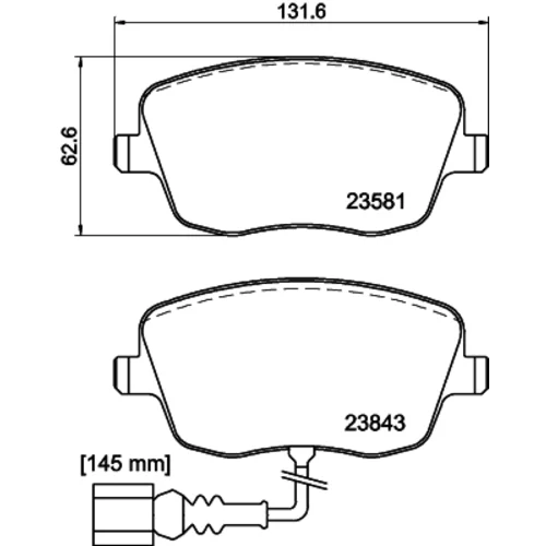 Sada brzdových platničiek kotúčovej brzdy 8DB 355 018-811 /HELLA/ - obr. 3