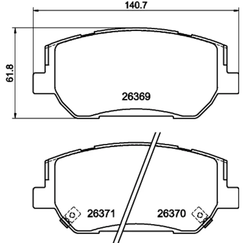 Sada brzdových platničiek kotúčovej brzdy HELLA 8DB 355 046-181
