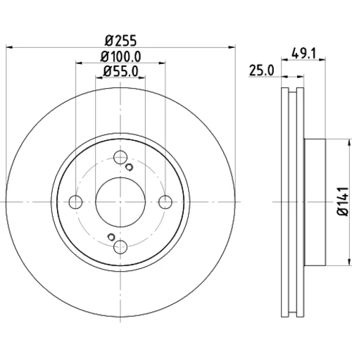 Brzdový kotúč 8DD 355 110-431 /HELLA/ - obr. 3