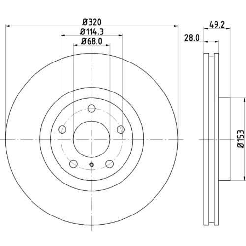 Brzdový kotúč 8DD 355 114-101 /HELLA/ - obr. 3