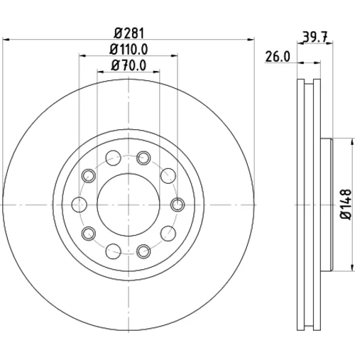 Brzdový kotúč 8DD 355 117-231 /HELLA/ - obr. 3