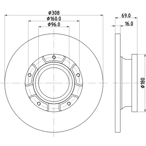 Brzdový kotúč 8DD 355 126-591 /HELLA/ - obr. 3