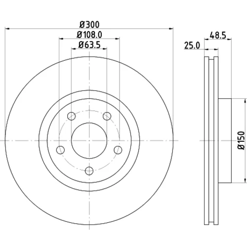 Brzdový kotúč 8DD 355 128-471 /HELLA/ - obr. 3