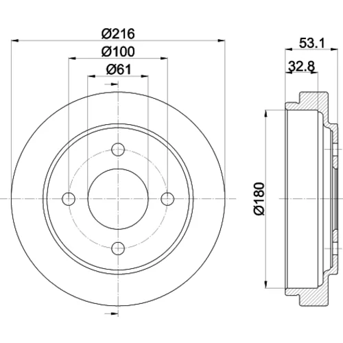Brzdový bubon 8DT 355 300-441 /HELLA/ - obr. 3