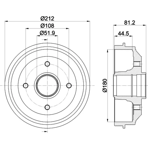 Brzdový bubon 8DT 355 301-241 /HELLA/ - obr. 3
