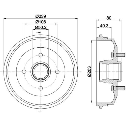 Brzdový bubon 8DT 355 301-361 /HELLA/ - obr. 3
