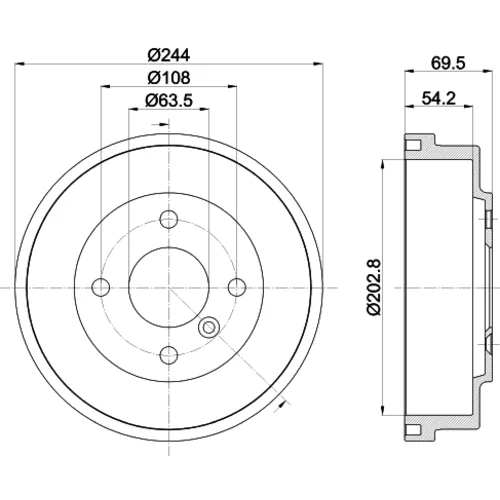 Brzdový bubon 8DT 355 303-421 /HELLA/ - obr. 3
