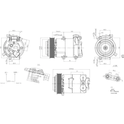 Kompresor klimatizácie 8FK 366 200-321 /HELLA/ - obr. 5