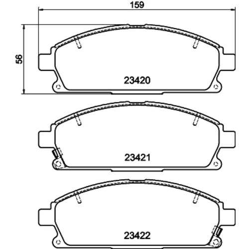 Sada brzdových platničiek kotúčovej brzdy 8DB 355 009-661 /HELLA/ - obr. 3