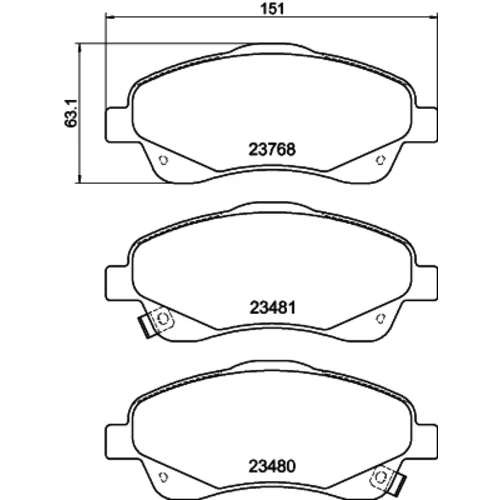 Sada brzdových platničiek kotúčovej brzdy 8DB 355 017-321 /HELLA/ - obr. 3