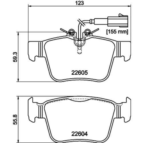Sada brzdových platničiek kotúčovej brzdy 8DB 355 025-881 /HELLA/ - obr. 3