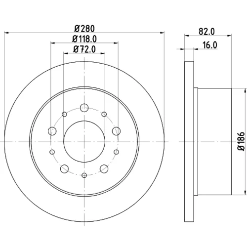 Brzdový kotúč 8DD 355 108-961 /HELLA/ - obr. 3
