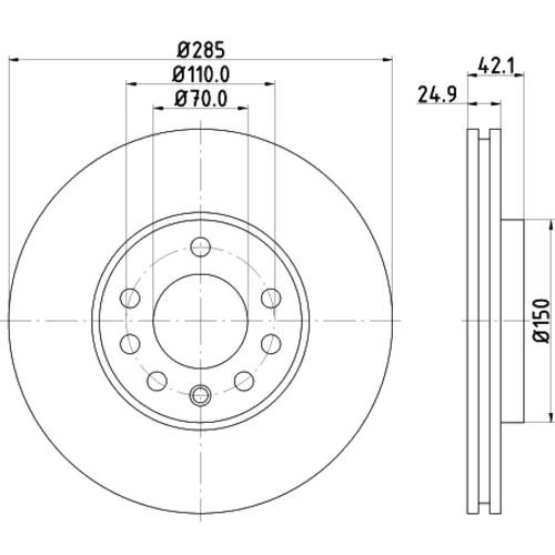 Brzdový kotúč 8DD 355 109-241 /HELLA/ - obr. 3